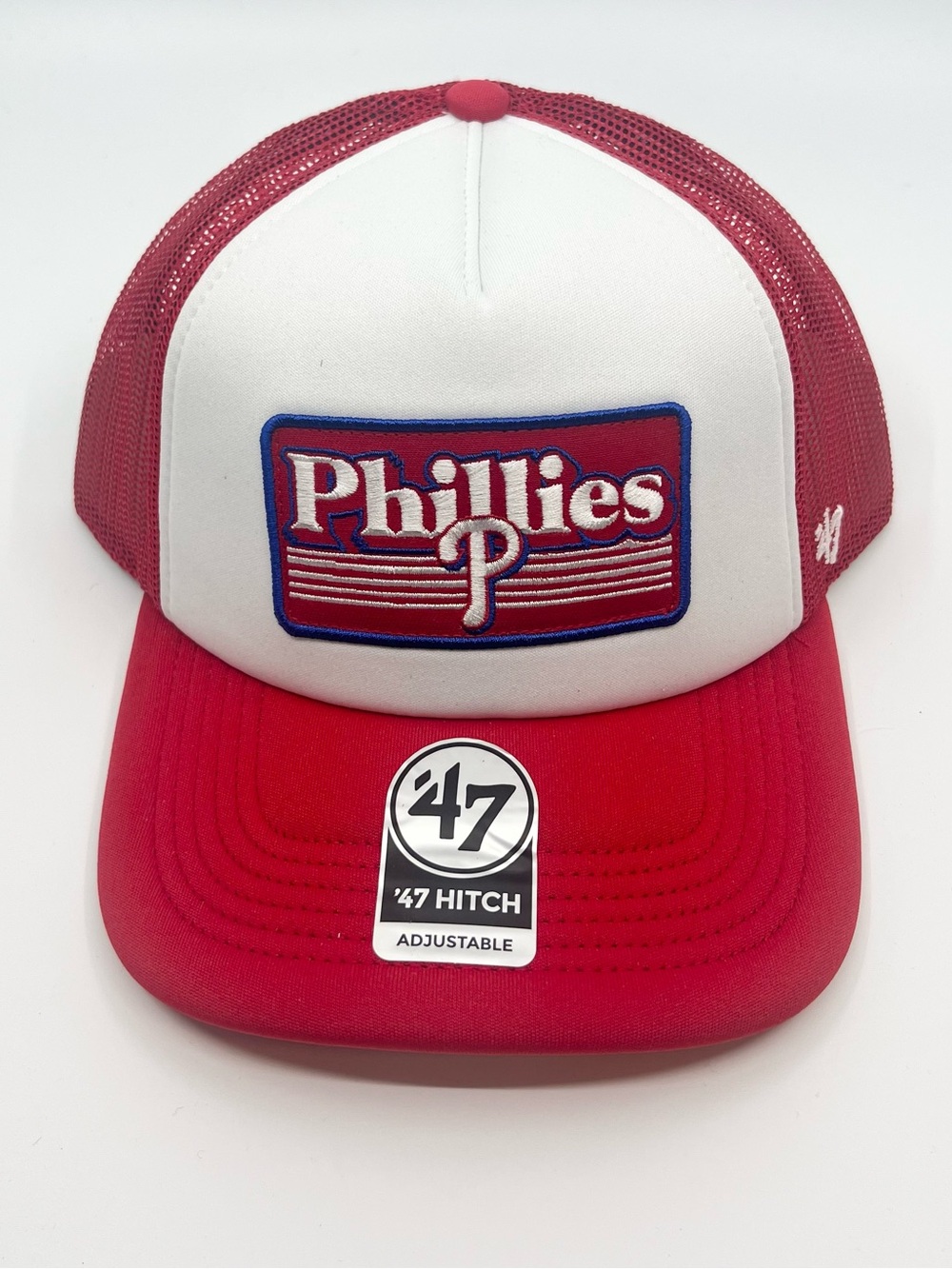 Philadelphia Phillies 47 Brand Hitch Mesh SnapBack Red Hat Script - BRAND NEW